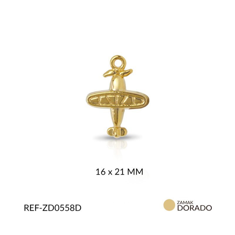 Dije Zamak avión 16x21 mm / x unidad / Ref-ZD0558D