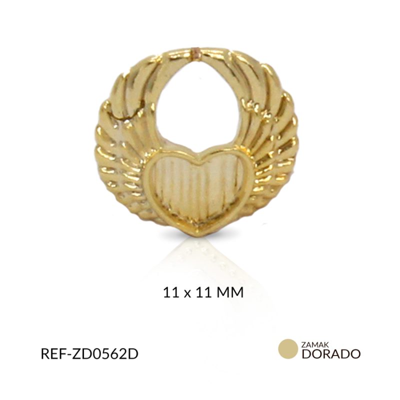 DIJE ZAMAK ALAS CORAZON 11X11MM / x UND / Ref-ZD0562D