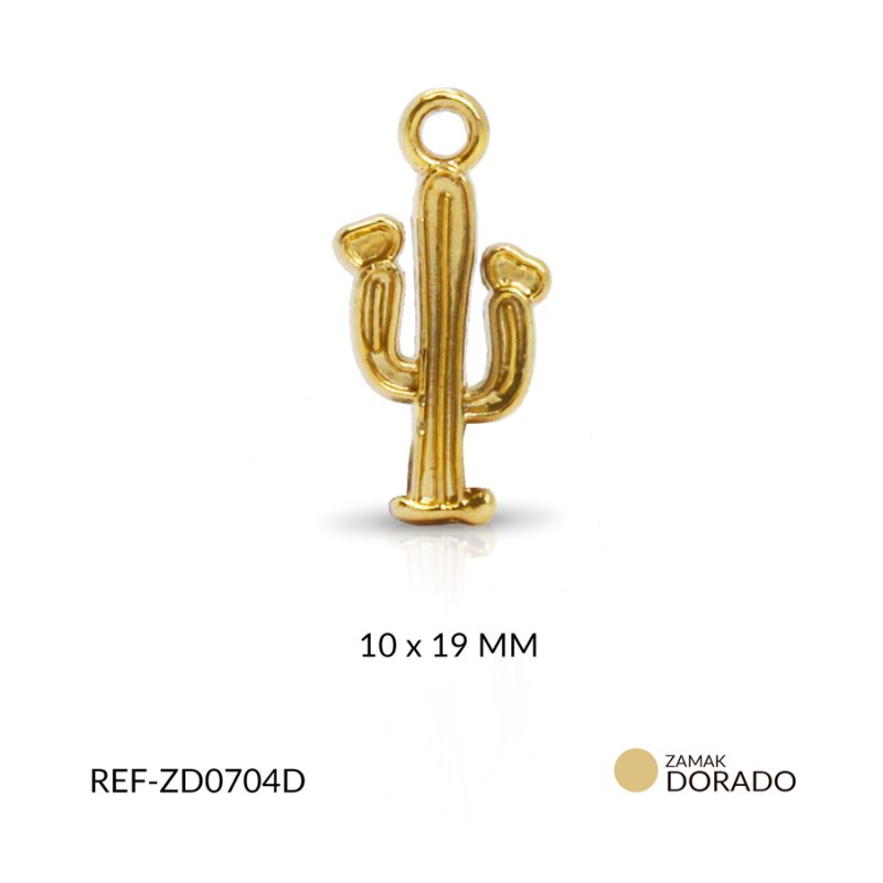Dije Zamak cactus 10x19mm / x unidad / Ref-ZD0704D