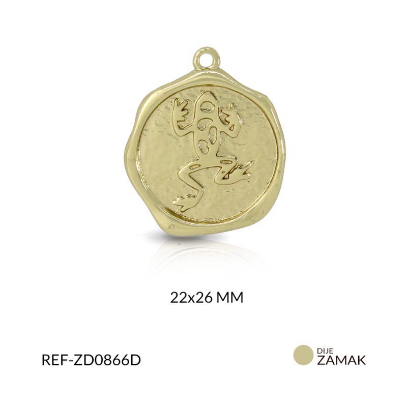 Dije Zamak circulo Rana 22x26mm / x unidad / Ref-ZD0866D / Ref-ZD0866D