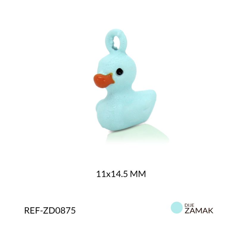 Dije zamak pintado pato azul claro 11x 14.5 mm / x unidad / Ref-ZD0875