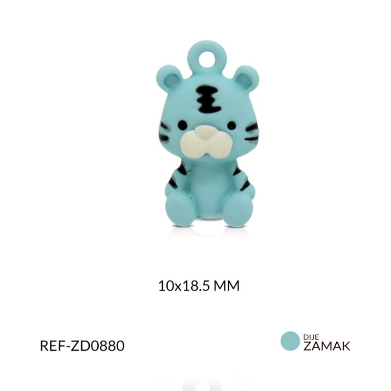 Dije zamak pintado gato azul claro 10 x 18.5 mm / x unidad / Ref-ZD0880