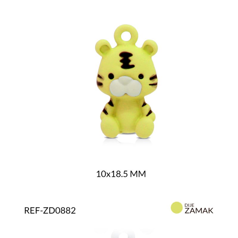 Dije zamak pintado gato amarillo 10 x 18.5 mm / x unidad / Ref-ZD0882