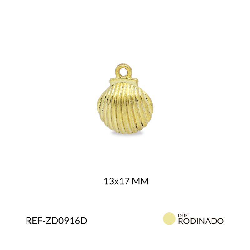 Dije zamak concha 13x17mm / x unidad / Ref-ZD0916D / Ref-ZD0916D