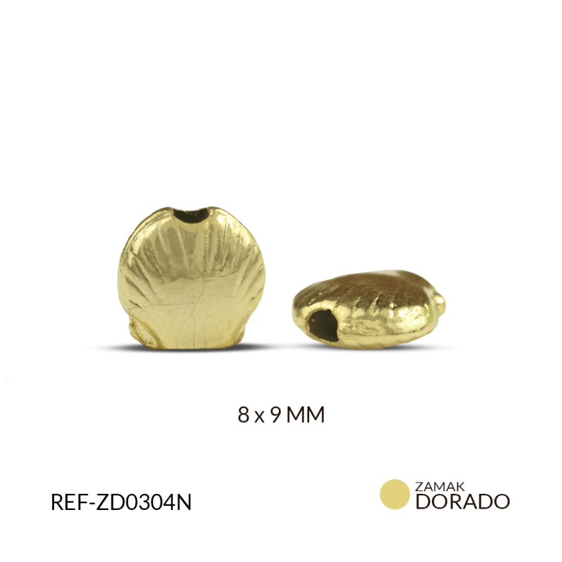 SEPARADOR EN ZAMAK CONCHA 8 X 9 MM / paquete x 6 und / REF-ZS0095D