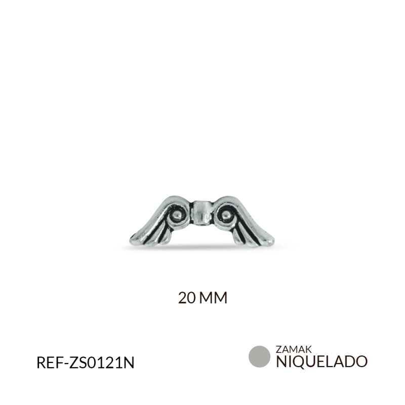 Separador zamak ala 20 mm color niquelado / Paquete x 12 und / REF-ZS0121N