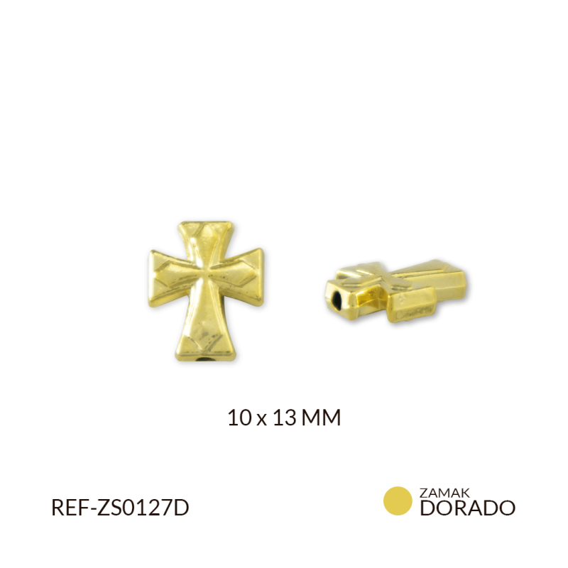 SEPARADOR ZAMAK CRUZ RELIEVE 10 X 13 MM / paquete x 3 und / REF-ZS0127D 