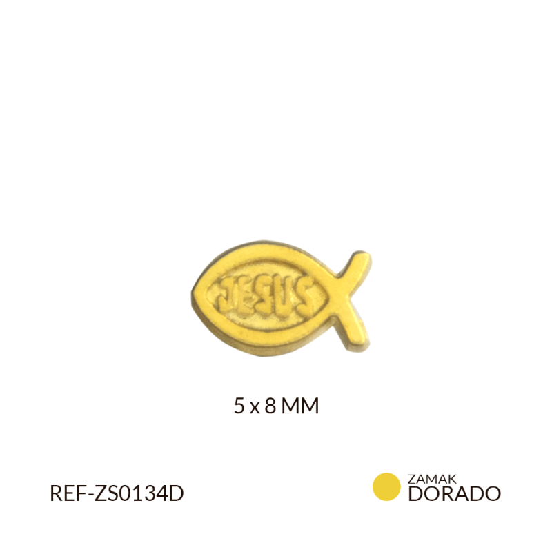 SEPARADOR ZAMAK PEZ JESUS 8 X 5 MM / paquete x 6 und / Ref-ZS0134D