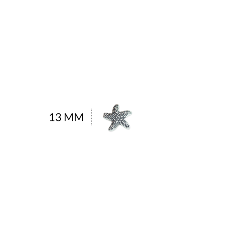 SEPARADOR ZAMAK ESTRELLA DE MAR 13MM / color plateado / PAQUETE X 12 UND / REF-ZS0213N / REF-ZS0213N
