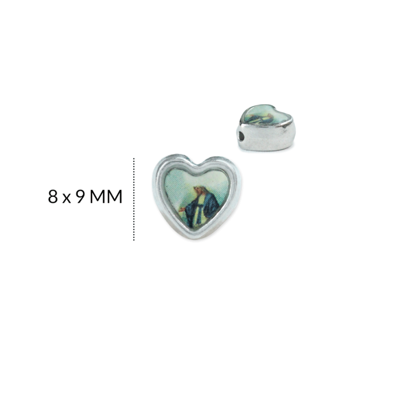 SEPARADOR ZAMAK MILAGROSA CORAZON RESINADO / paquete x 6 und / REF-ZS0228N