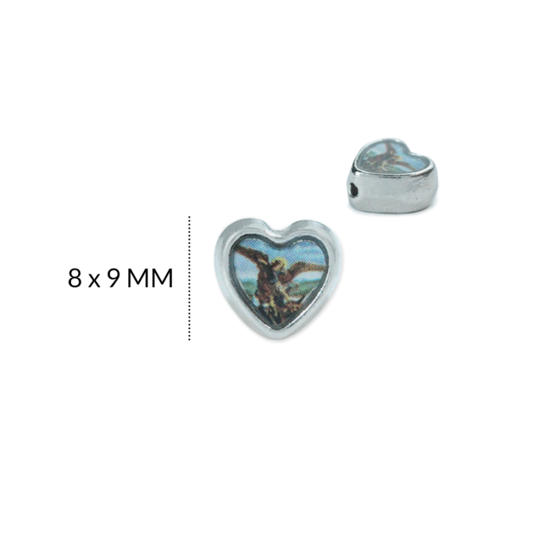 SEPARADOR ZAMAK ARCANGEL CORAZON RESINADO / paquete x 6 und / REF-ZS0229N