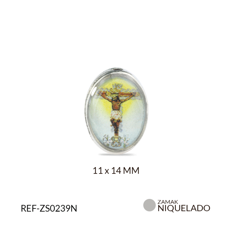 SEPARADOR ZAMAK OVALADO MILAGROSO DE BUGA RESINADO AMBOS LADOS /PAQUETE x 6 UND / REF-ZS0239N