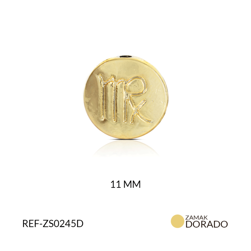 SEPARADOR ZAMAK DORADO SIGNO ZODIACAL VIRGO /PAQUETE x 3 UND / REF-ZS0245D