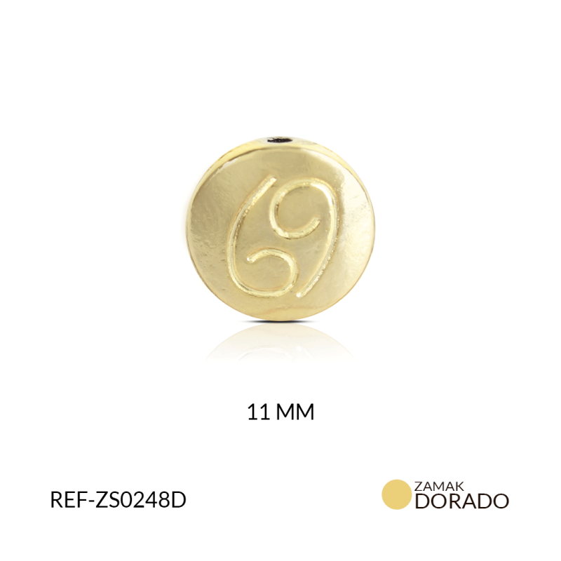 SEPARADOR ZAMAK DORADO SIGNO ZODIACAL CANCER/PAQUETE x 3 UND/11mm / Ref-ZS0248D