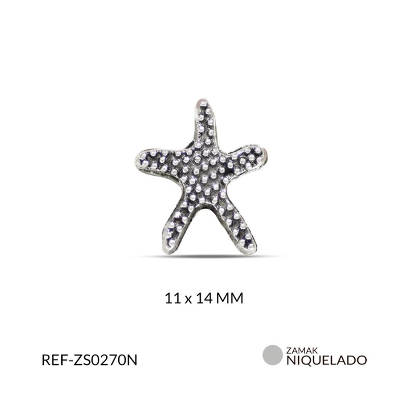 SEPARADOR ZAMAK ESTRELLA DE MAR 11 X 14MM / PAQUETE x 12 UNIDADES / Ref-ZS0270N