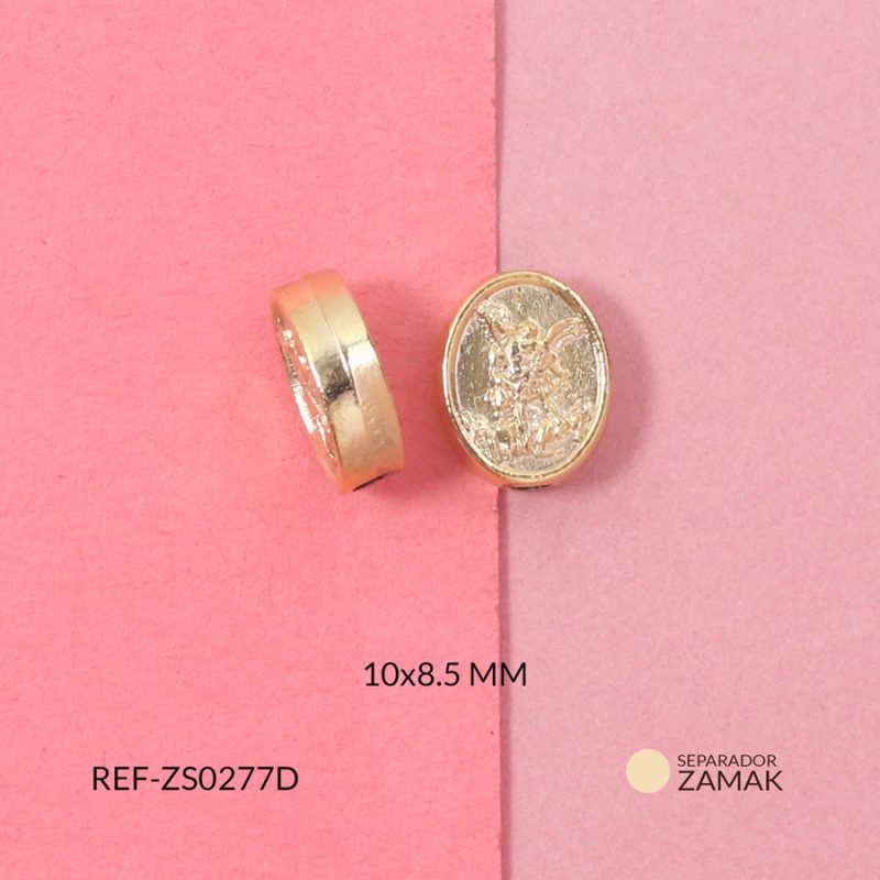 Separador zamak ovalada San Miguel Arcangel 10x6.5mm / x unidad / Ref-ZS0277D / Ref-ZS0277D
