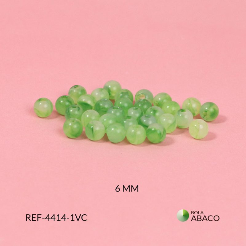 Bola abaco nube traslucido Verde 6mm / paquete x 20 gramos / Ref-4414-1VC
